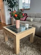 Tegeltafel, houten salontafel met unieke groene tegelinleg, Ophalen, 50 tot 100 cm, Nieuw, 50 tot 100 cm