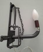 vintage wandlamp smeedijzer wildklem jaren 70 brutalisme, Ophalen of Verzenden