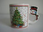 Kerstmok met kerstboom en sneeuwpop, Diversen, Kerst, Ophalen of Verzenden, Gebruikt