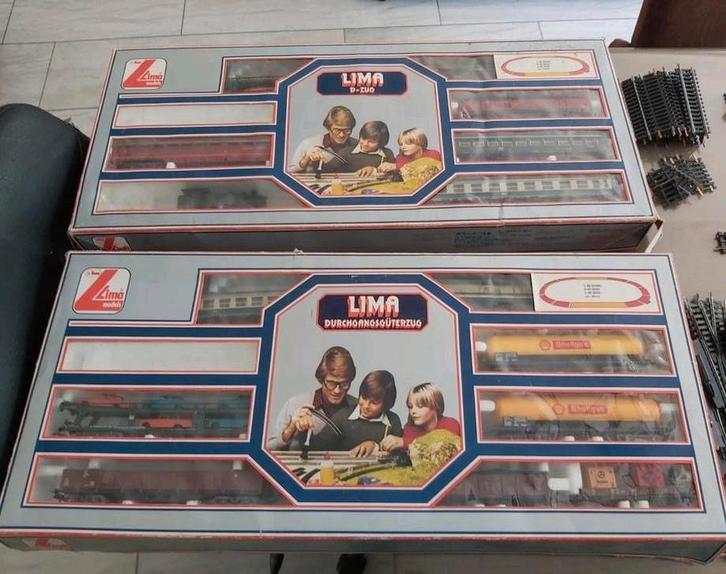 Lima models H0 treinstellen in 2 dozen en diverse spoorrails, Hobby en Vrije tijd, Modeltreinen | Overige schalen, Zo goed als nieuw