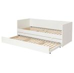 1 persoons bed inclusief uitschuifbaar logeerbed, Huis en Inrichting, Ophalen, 90 cm, Eenpersoons, Wit