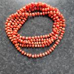 Bloedkoraal  Ketting 110 cm geknoopt oud!!, Sieraden, Tassen en Uiterlijk, Verzenden, Ketting, Met edelsteen