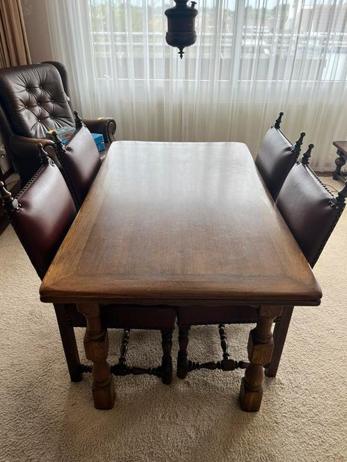 Nette donker eikenhouten eetkamer, Huis en Inrichting, Complete eetkamers, Zo goed als nieuw, Ophalen