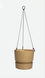 NIEUW! 2x Elho greenville hangpot goudkleurig zand, Tuin en Terras, Bloembakken en Plantenbakken, Kunststof, Minder dan 30 cm