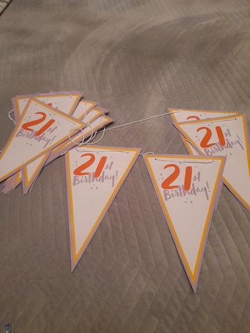 Vlaggen Happy birthday 21 beschikbaar voor biedingen