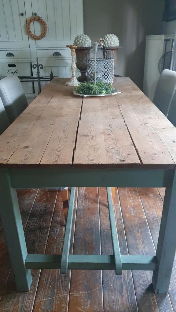 Franse Brocante Eettafel, Huis en Inrichting, Tafels | Eettafels, Zo goed als nieuw, 50 tot 100 cm, 200 cm of meer, Vijf personen of meer