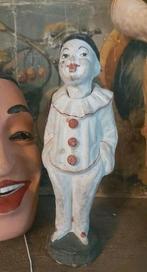 Antiek pierrot ,wobble head , Papier-mache,clown,circus, Ophalen of Verzenden
