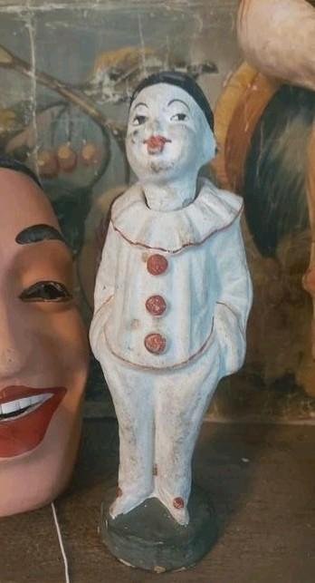 Antiek pierrot ,wobble head , Papier-mache,clown,circus, Antiek en Kunst, Antiek | Speelgoed, Ophalen of Verzenden