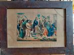 3 stuks Christelijke prenten in originele antieke lijsten, Ophalen of Verzenden