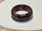 retro vintage ring hout bloemen maat 21 nr.9, Overige materialen, Nieuw, Ophalen of Verzenden, Dame of Heer