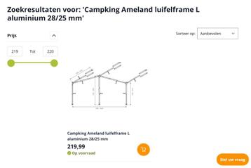 Tentstokken / Aluminium frame maat l  beschikbaar voor biedingen