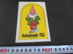 sticker rabobank strip kabouter man schep spade *, Verzamelen, Stickers, Ophalen, Zo goed als nieuw, Bedrijf of Vereniging