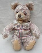 Oud Steiff Zotty teddybeertje met geruite tuinbroek  , Ophalen of Verzenden, Gebruikt, Stoffen beer, Steiff