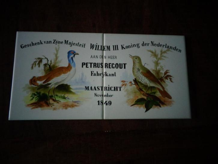 2 Sphinx tegels Geschenk van Zijne Majesteit Willem III, Verzamelen, Koninklijk Huis en Royalty, Zo goed als nieuw, Overige typen