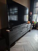 WOOOD zwart essen 180cm tv meubel industrieel, Huis en Inrichting, Kasten | Televisiemeubels, Ophalen, 150 tot 200 cm, Zo goed als nieuw