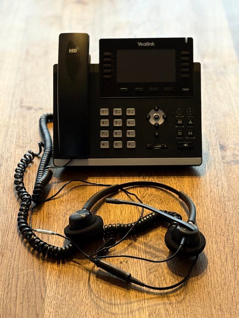 Yealink T46s telefoon met Plantronics headset, Telecommunicatie, Datacommunicatie en VoIP, Ophalen of Verzenden, Gebruikt