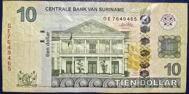 Suriname 10 dollar 2010, Postzegels en Munten, Bankbiljetten | Amerika, Midden-Amerika, Ophalen