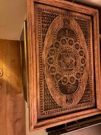 Vintage handgesneden houten dienblad – uniek & sfeervol, Antiek en Kunst, Ophalen of Verzenden