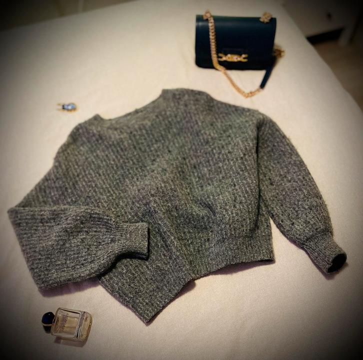 Oversized Charcoal Grey Wool-Blend Sweater (S), Kleding | Dames, Truien en Vesten, Zo goed als nieuw, Maat 36 (S), Grijs, Ophalen of Verzenden