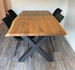 Industriële eettafel bruin eikenhout (140x80), Huis en Inrichting, Tafels | Eettafels, Ophalen, 100 tot 150 cm, Eikenhout, 50 tot 100 cm