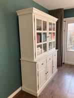 Witte buffetkast met glas en lades, Huis en Inrichting, Kasten | Boekenkasten, Ophalen, 200 cm of meer, 150 tot 200 cm, Zo goed als nieuw