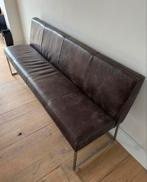 Bruine leren eetbank – stoer & comfortabel – 190 cm, Gebruikt, Minder dan 75 cm, 150 tot 200 cm, Leer