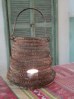 Vintage opvouwbaar staal draad goud waxinelicht, Ophalen of Verzenden, Zo goed als nieuw, Metaal, Minder dan 25 cm