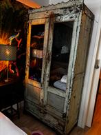 Vintage Mintgroene Ibiza Stijl Vitrinekast, Ophalen of Verzenden