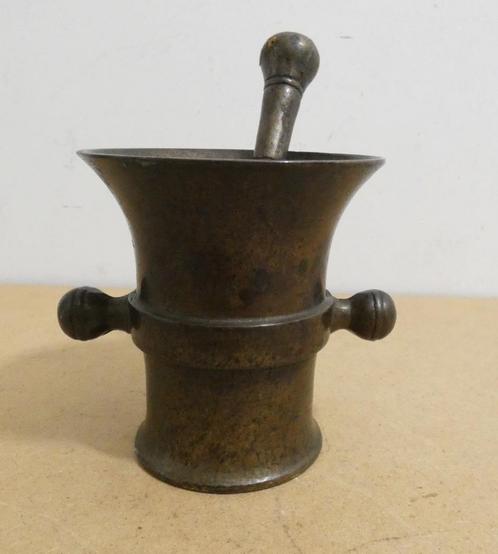 Brons - vijzel met stamper [996], Antiek en Kunst, Antiek | Koper en Brons, Ophalen
