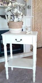 Brocante Bijzettafel/Sidetable hoogte 77 cm met lade, Ophalen, Gebruikt, 50 tot 100 cm, 25 tot 50 cm