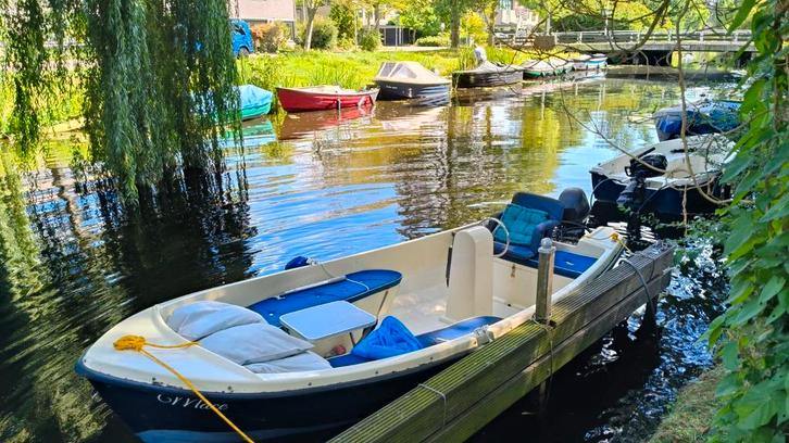 Consoleboot / Sloep 435 + trailer, Watersport en Boten, Sloepen, Gebruikt, Tot 10 pk, 3 tot 6 meter, Buitenboordmotor, Benzine