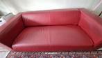 (vintage) Rood Leren 2 persoons Bank, Huis en Inrichting, Ophalen, Overige materialen, Gebruikt, Minder dan 75 cm