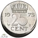 Nederland 25 Cent 1975 misslag., Ophalen of Verzenden, Koningin Juliana, 25 cent, Losse munt