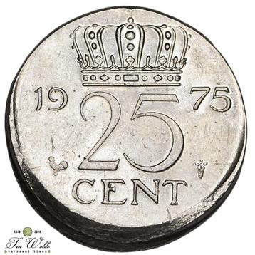 Nederland 25 Cent 1975 misslag. beschikbaar voor biedingen