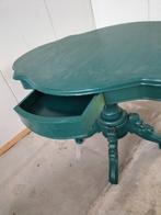 Groene tafel, Huis en Inrichting, Tafels | Sidetables, Ophalen, Gebruikt, 100 tot 150 cm, Ovaal
