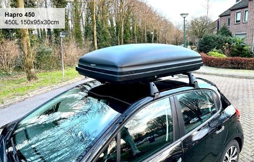 Te Huur: Hapro 450L 150x95x30cm dakkoffer, Auto diversen, Dakkoffers, Zo goed als nieuw, Ophalen