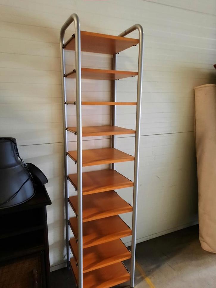 Vintage smalle Ikea Niklas stellingkast met 10 schappen., Huis en Inrichting, Kasten | Stellingkasten, Gebruikt, Ophalen