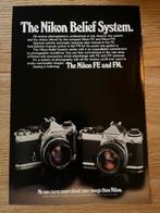 Nikon FE en FM camera’s originele advertenties diverse, Ophalen of Verzenden, Gebruikt, Overige typen
