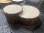 Salontafel set hazel bkeuze mango travertin hoge korting, Ophalen, Rond, Nieuw, 50 tot 100 cm