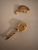 2 gouden broches, Met kristal, Overige materialen, 4 tot 7 cm, Ophalen of Verzenden