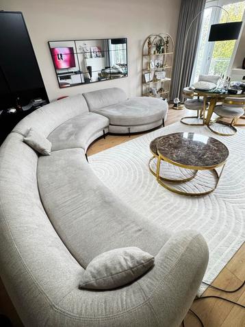 Luxe Ronde Hoekbank Decorwonen - Beige Stof beschikbaar voor biedingen