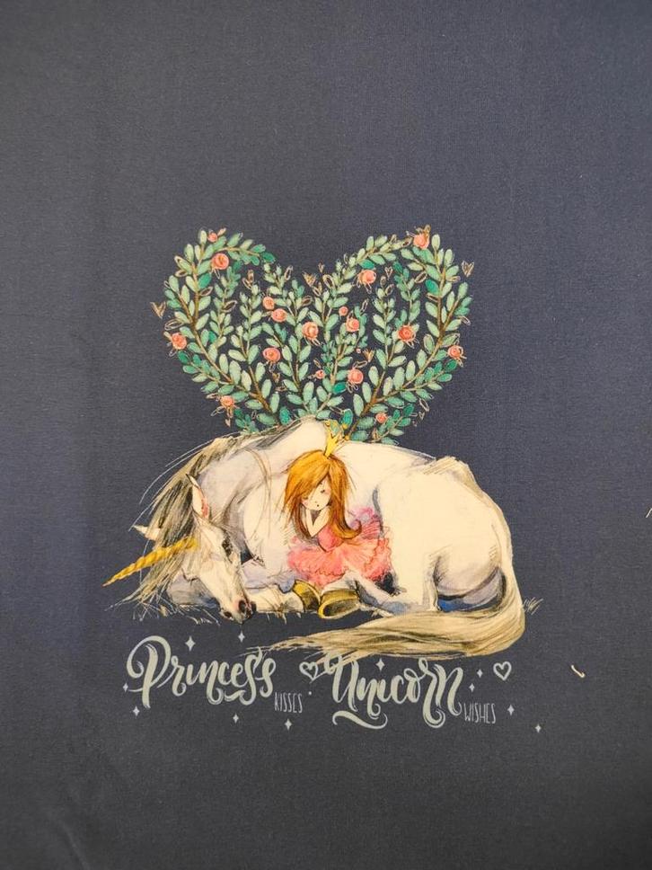 Princess and unicorn paneel tricot, Hobby en Vrije tijd, Stoffen en Lappen, Nieuw, Katoen, 120 cm of meer, 30 tot 200 cm, Ophalen of Verzenden