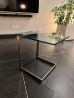 2 x Design bijzettafel glas / zilver, Huis en Inrichting, Tafels | Salontafels, Ophalen, 50 tot 75 cm, Design, 50 tot 100 cm