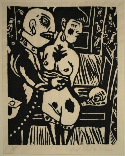 Aad de Haas, De Dood en het Meisje, Antiek en Kunst, Kunst | Etsen en Gravures, Ophalen of Verzenden