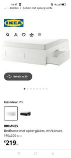 Ikea BRIMNES tweepersoonsbed, Ophalen, Gebruikt, Wit, Tweepersoons