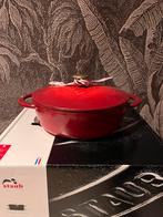 Staub gietijzeren braadpan ø 20 cm kersenrood, Koekenpan of Braadpan, Gebruikt, Ophalen of Verzenden, Inductieplaat