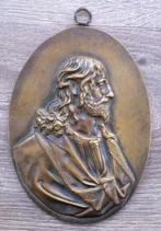 Om 1800 Grote Bronzen Wandplaquette Jezus Christus Beeltenis