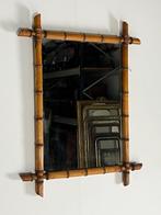 Faux bamboo spiegel antiek, Antiek en Kunst, Minder dan 100 cm, Minder dan 50 cm, Rechthoekig, Ophalen of Verzenden