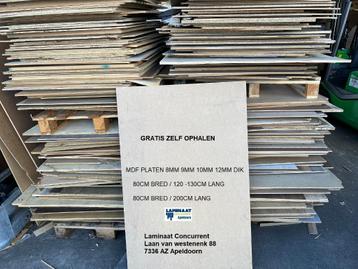 MDF PLATEN 130 / 200 X 80 X 9/10mm GRATIS AFHALEN APELDOORN beschikbaar voor biedingen