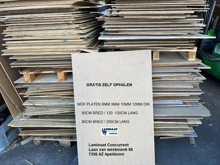 MDF PLATEN 130 / 200 X 80 X 9/10mm GRATIS AFHALEN APELDOORN, Doe-het-zelf en Verbouw, Platen en Panelen, Zo goed als nieuw, Hout